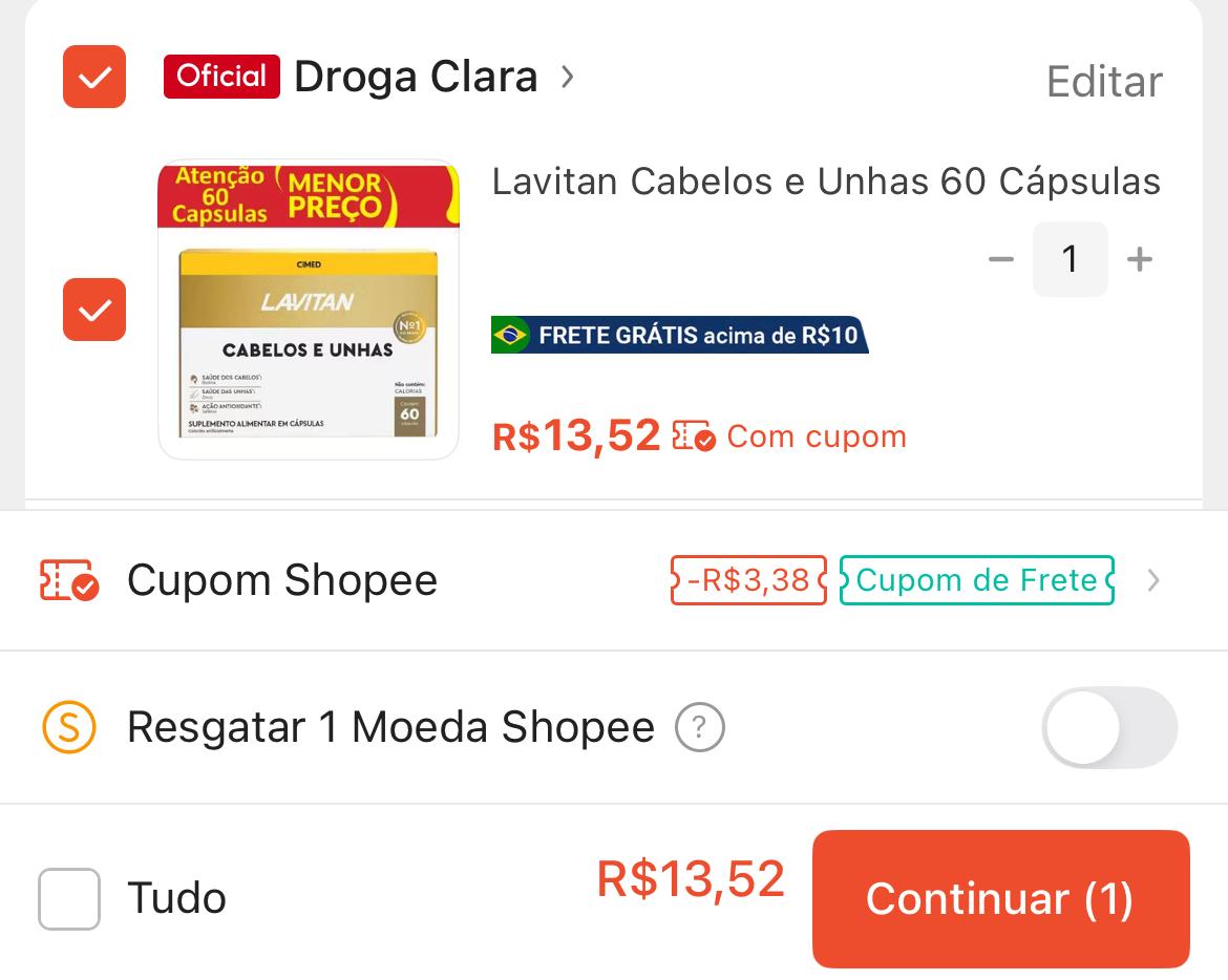 Lavitan Cabelos e Unhas 60 Cápsulas