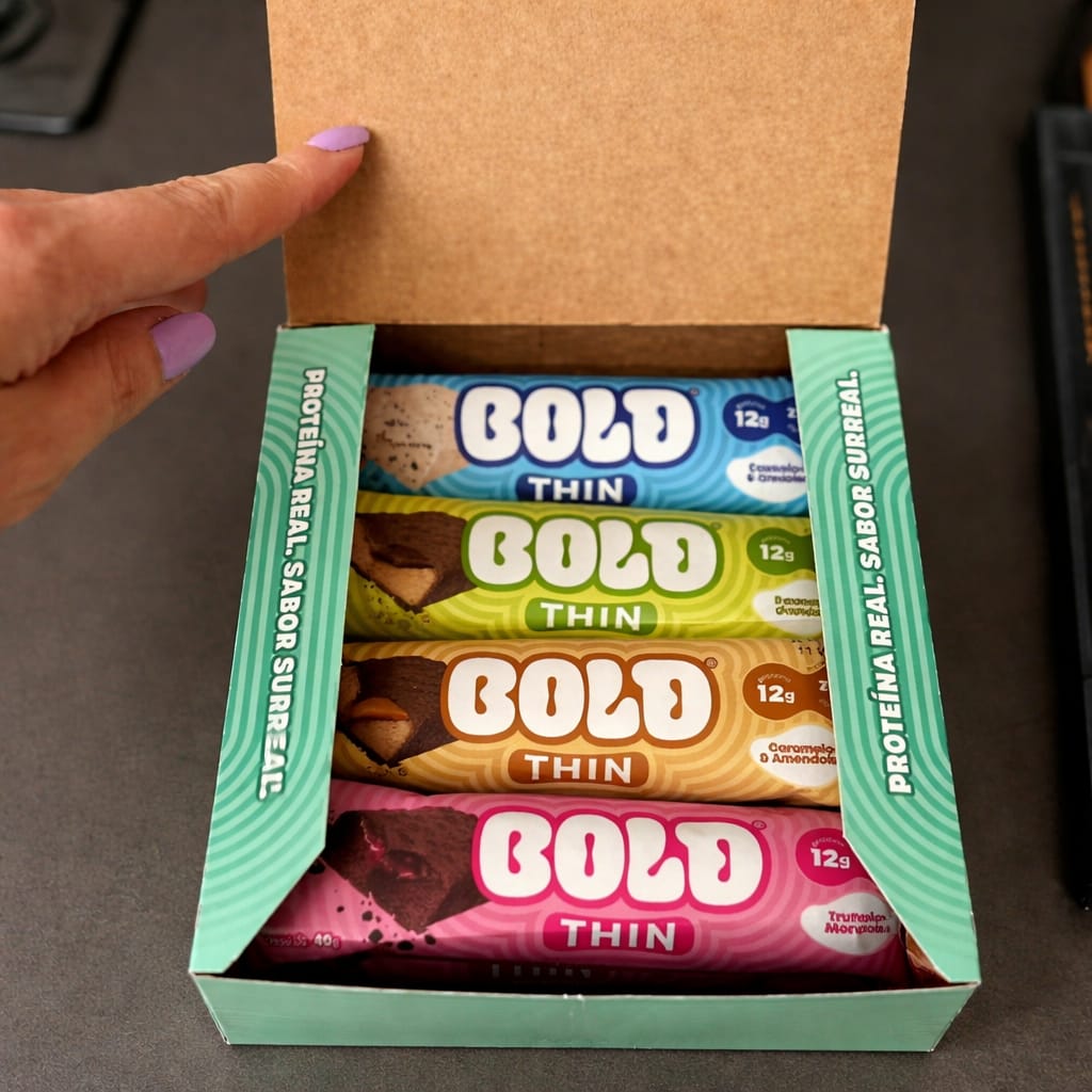 Barra de Proteína BOLD Snacks Thin Mista (12g de Proteína) - Caixa com 12 unidades