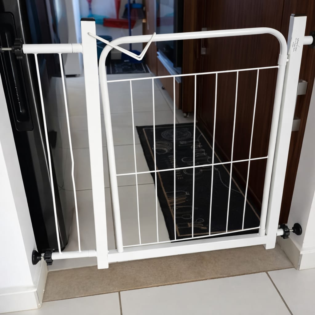 Grade de Portão Pet Cercado Cercadinho de Ferro + Prolongador 10cm de Brinde