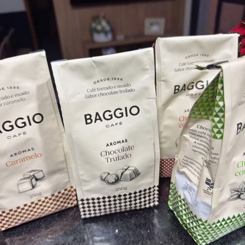 Kit de Cafés Moídos Aromas Baggio Café 1kg - Caramelo, Chocolate Trufado, Avelã e Menta