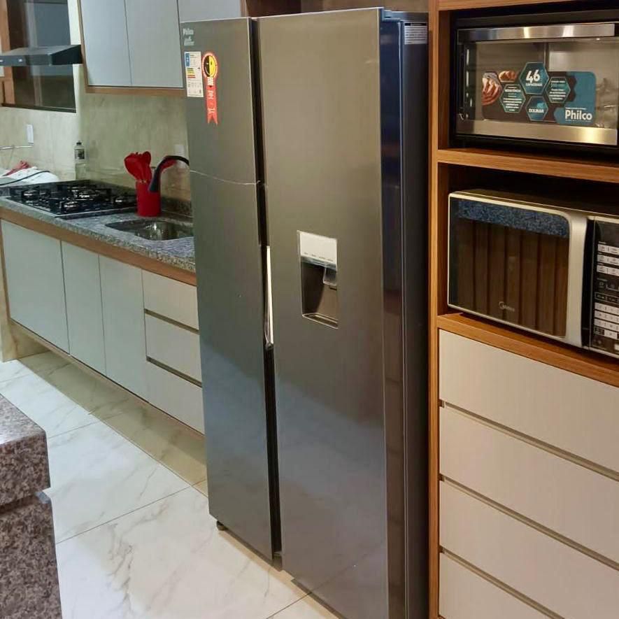 Geladeira Side By Side Philco Eco Inverter Prf535id Frost Free Smart Cooling Inox 434l Inox