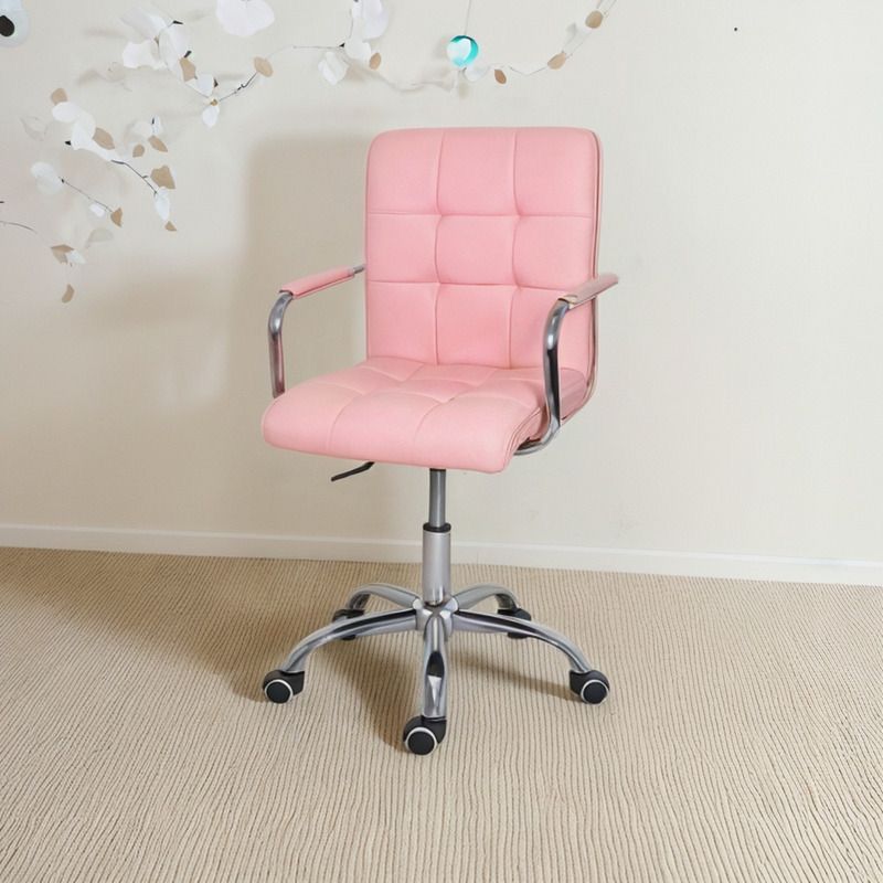 Cadeira de Escritório Estofada Gomos Office Diretor Base Giratória Cromada Com Regulagem De Altura