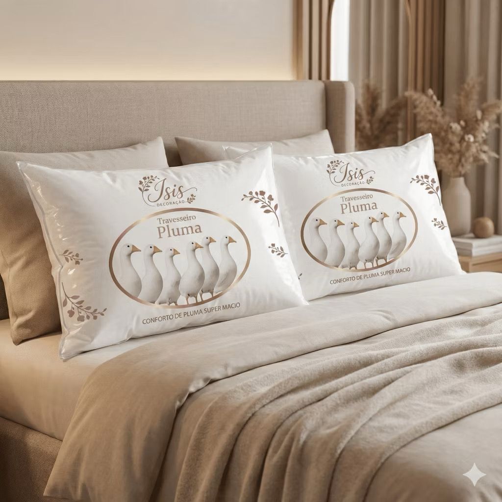 Kit 2 Travesseiros Toque De Pluma 50x70 Extra Macio 100%