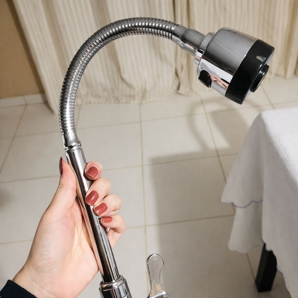 Inox Prata Torneira Com Chuveiro Com Rotação De 360° Cozinha Luxo Parede Promoção