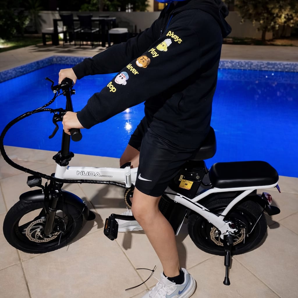 Bicicleta elétrica dobrável para adultos NUDA, pedal tripulado, compras ao ar livre, viagem