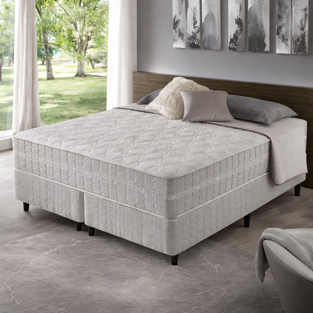 Cama Box + Colchão Queen Size Molas Ensacadas Alabama 158x198x61cm