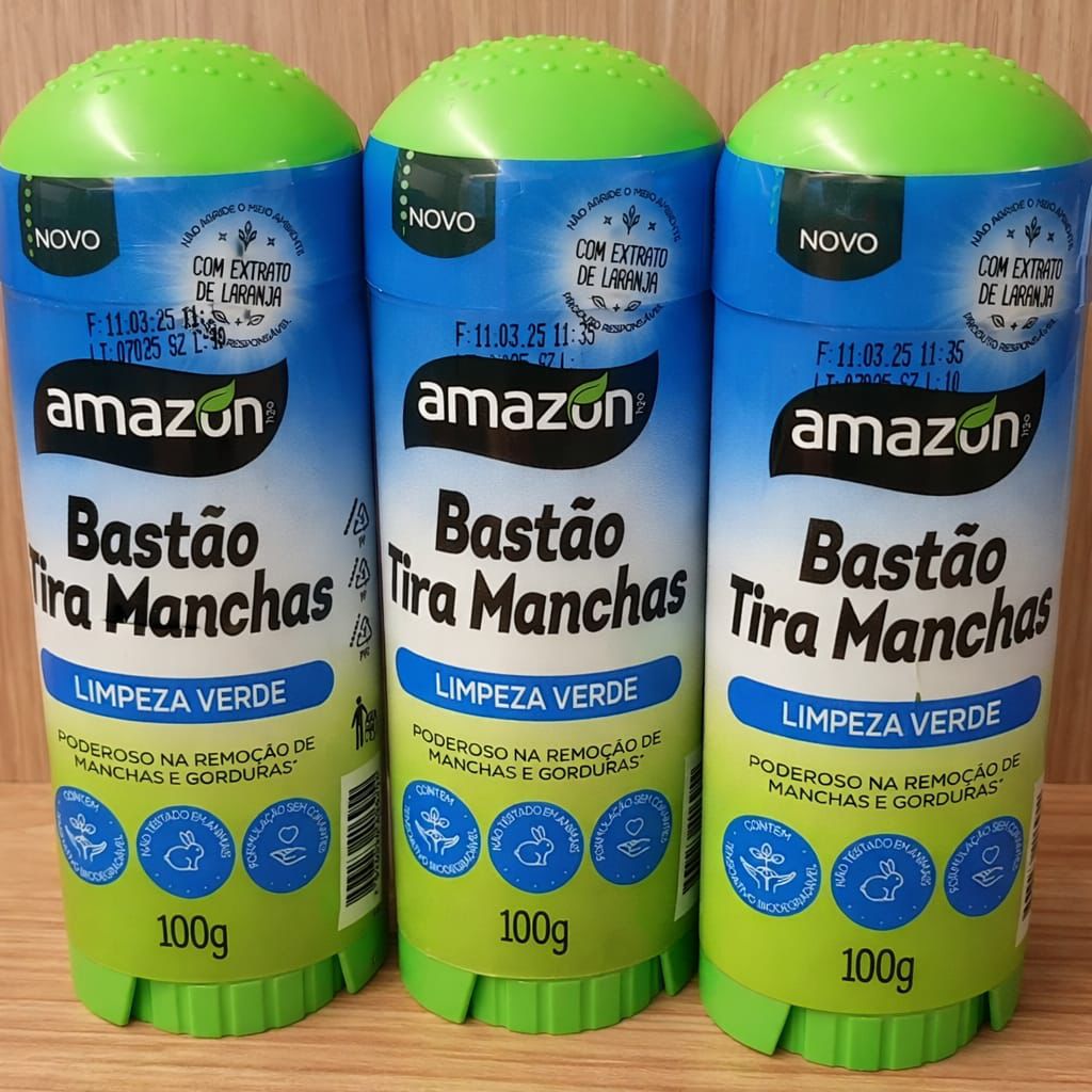 Kit 3 Bastões Tira Manchas Amazon - 100g cada