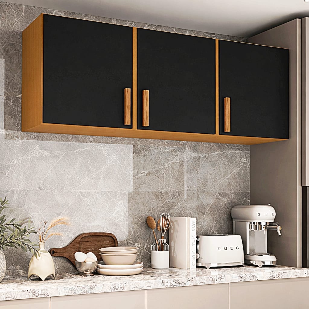 Armário 3 Portas 120cm Aéreo Parede Cozinha Quarto Lavanderia Organizador