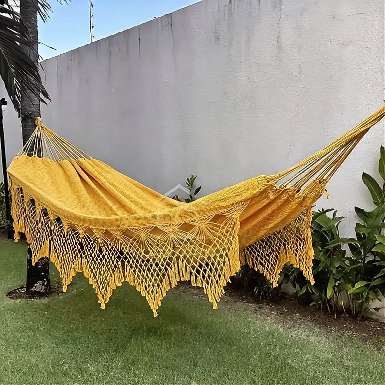 Rede Descanso Reforçada Rede Dormir Casal king Luxo Rede de Dormir Gigante Varanda Manual Artesanal