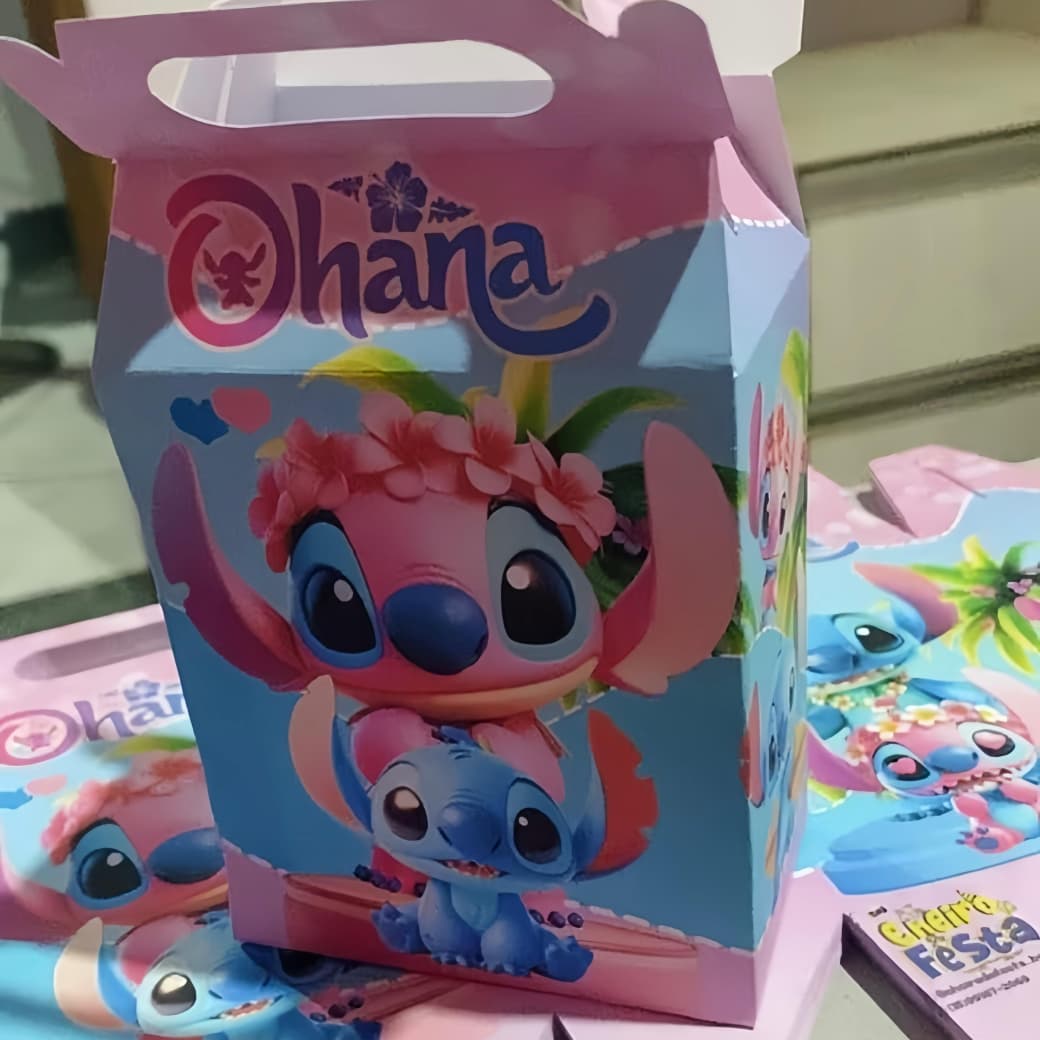 Até 30un Caixinhas Decoração Maleta Surpresa Maletinha / lembrancinha  Festa - Stitch & Angel