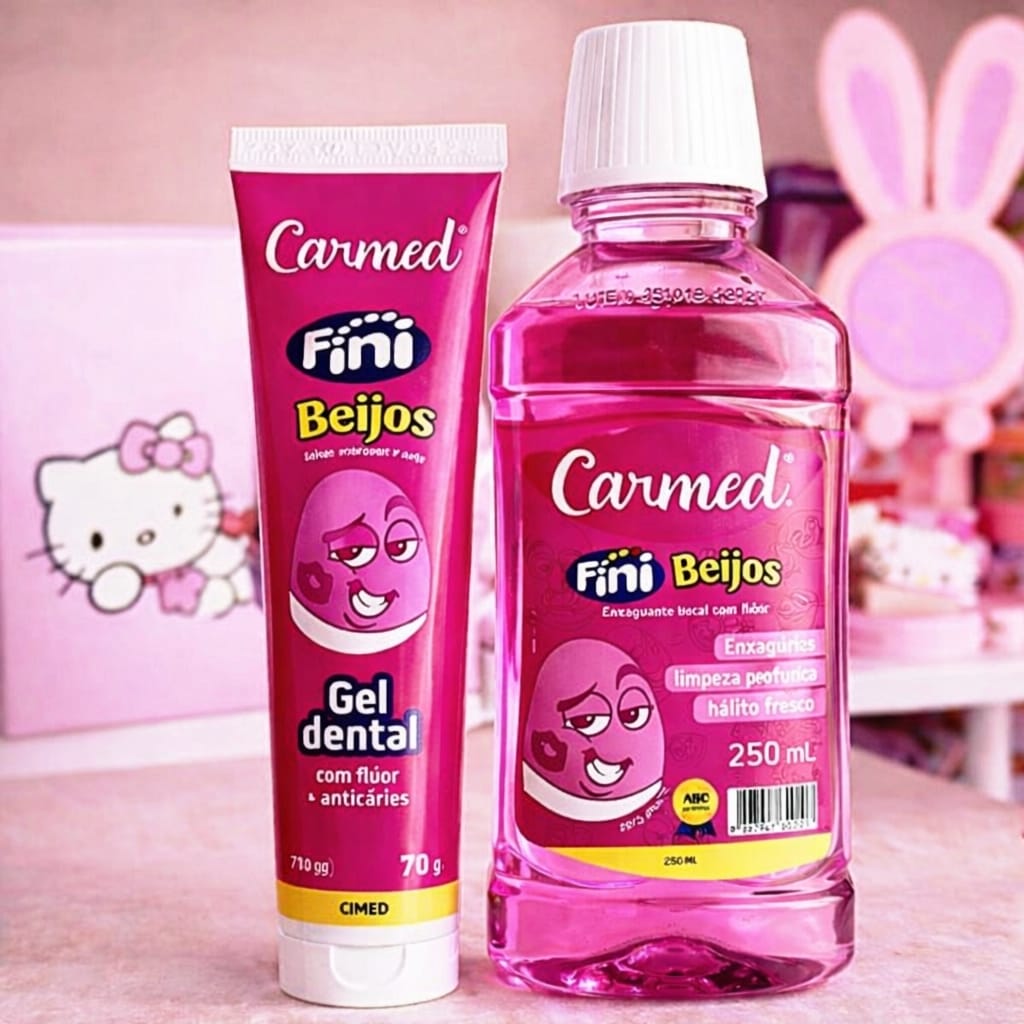 Enxaguante Bucal e Gel Dental Carmed Fini Sabores Cimed