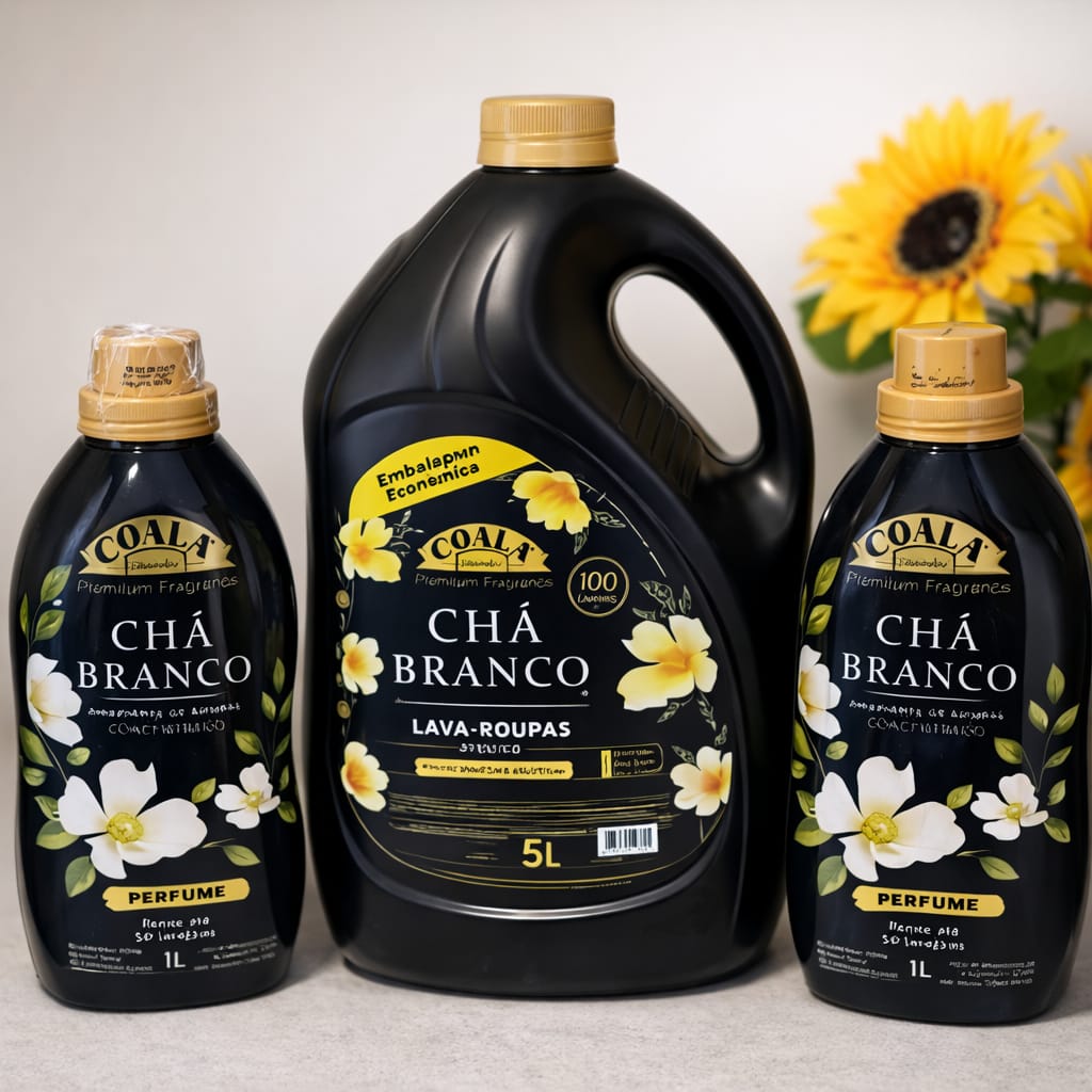 Kit Coala Laundry 1 Lava Roupas 5L + 2 Amaciantes de 1L cada - Chá Branco