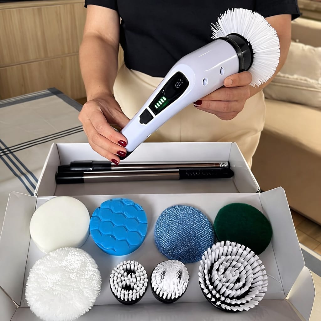 Esfregão Elétrico Sem fio Escova De Limpeza Pesada Multiuso 360 Recarregável Giratória