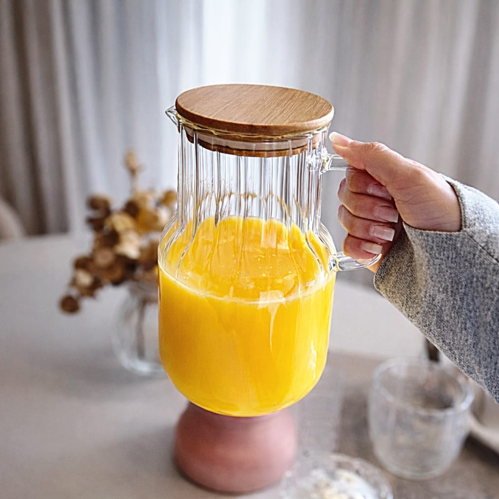 Jarra Vidro com Tampa de Bambu 1L Lyor Classic - Bebidas  | Artigos de Cozinha