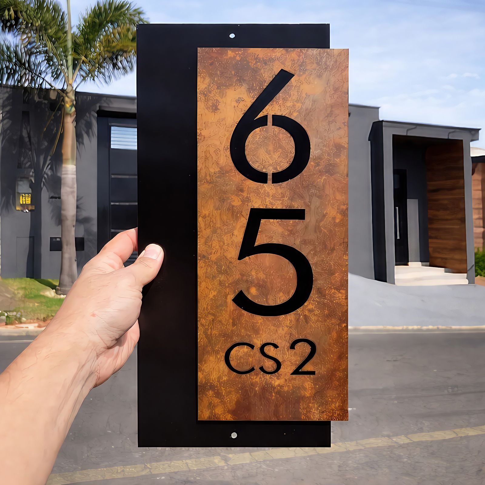 Número Residencial Premium Aço Corten
