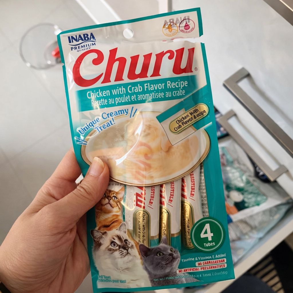 Petisco Para Gatos Churu 56g - Contém 4 Tubets De 14g Cada Unidade - Vários Sabores