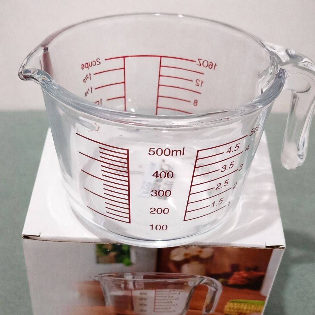 Jarra Medidora De Vidro 500ml com Alça Para Receitas Resistente