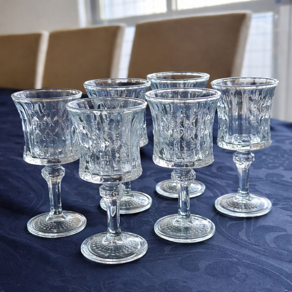 Jogo com 6 Taças em Vidro para Vinho Agua e Suco 130 ml Bahamas