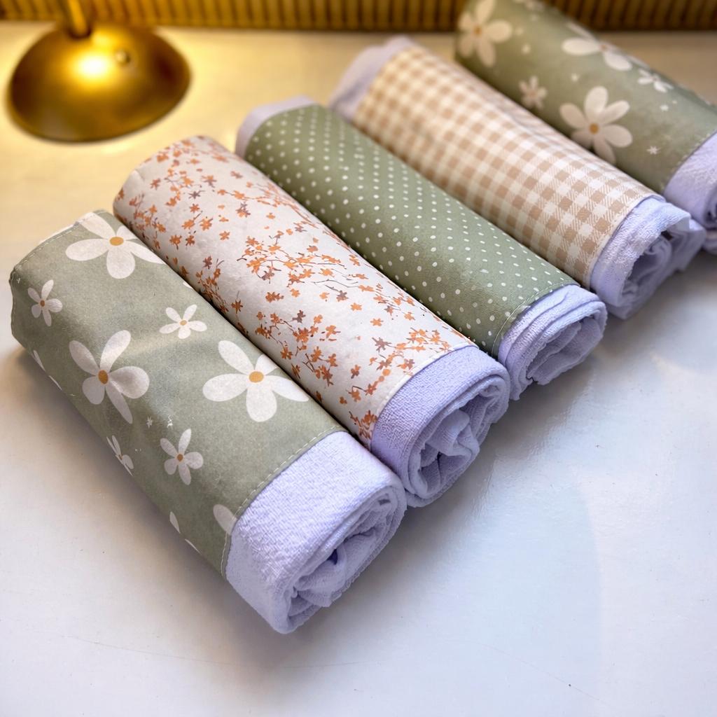 Panos de Prato Barrado Kit Premium Alta Qualidade Com Embalagem Presenteável 100% Algodão Ceci Petit Home